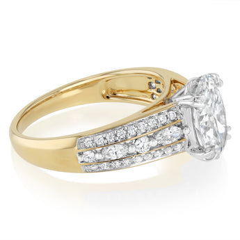 Luminesce Lab Grown 2 Carat Diamond Ring in 9ct Yellow and White Gold