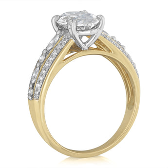 Luminesce Lab Grown 2 Carat Diamond Ring in 9ct Yellow and White Gold