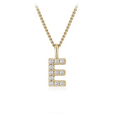 Personalised 9ct Yellow Gold Initial E Pendant with Luminesce Lab Grown Diamonds