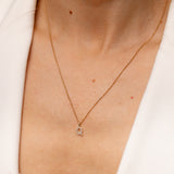 Personalised 9ct Yellow Gold Initial Q Pendant with Luminesce Lab Grown Diamonds