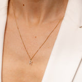 Personalised 9ct Yellow Gold Initial R Pendant with Luminesce Lab Grown Diamonds