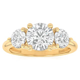 Luminesce Lab Grown 2.6 Carat Diamond Trilogy Ring in 9ct Yellow Gold