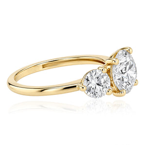 Luminesce Lab Grown 2.6 Carat Diamond Trilogy Ring in 9ct Yellow Gold