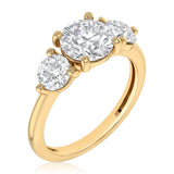 Luminesce Lab Grown 2.6 Carat Diamond Trilogy Ring in 9ct Yellow Gold