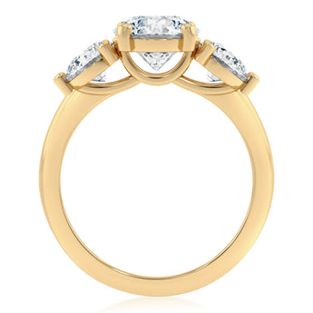 Luminesce Lab Grown 2.6 Carat Diamond Trilogy Ring in 9ct Yellow Gold