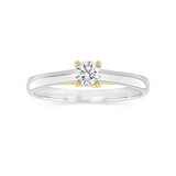 Luminesce Lab Grown 1/3 Carat Diamond Solitaire Ring in 9ct Yellow Gold and Sterling Silver