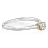 Luminesce Lab Grown 1/3 Carat Diamond Solitaire Ring in 9ct Yellow Gold and Sterling Silver