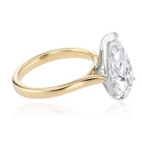 Luminesce Lab Grown 5 Carat Diamond Pear Solitaire Ring in 9ct Yellow and White Gold