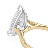Luminesce Lab Grown 5 Carat Diamond Pear Solitaire Ring in 9ct Yellow and White Gold