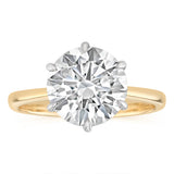 Luminesce Lab Grown 4 Carat Diamond Solitaire Ring in 9ct Yellow Gold