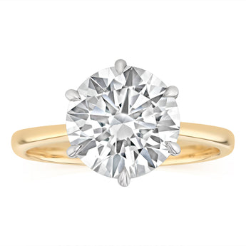 Luminesce Lab Grown 4 Carat Diamond Solitaire Ring in 9ct Yellow Gold