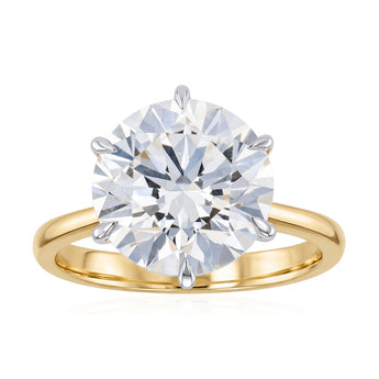 Luminesce Lab Grown 5 Carat Diamond Brilliant Solitaire Ring in 9ct Yellow Gold