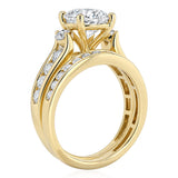 Luminesce Lab Grown 2.9 Carat with 2 Carat Centre Brilliant Diamond Bridal Set in 9ct Yellow Gold