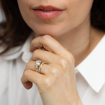 Luminesce Lab Grown 2.9 Carats with 2 Carats Centre Brilliant Diamond Bridal Set in 9ct Yellow Gold