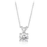 Luminesce Lab Grown 2 Carat Diamond Solitaire Pendant on Chain in Sterling Silver