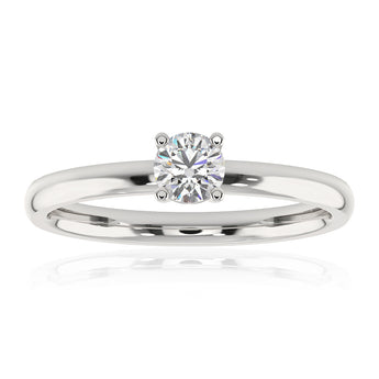 Luminesce Lab Grown 1/3 Carat Diamond Solitaire Ring in Sterling Silver