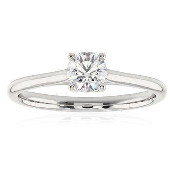 Luminesce Lab Grown 1/2 Carat Diamond Solitaire Ring in Sterling Silver
