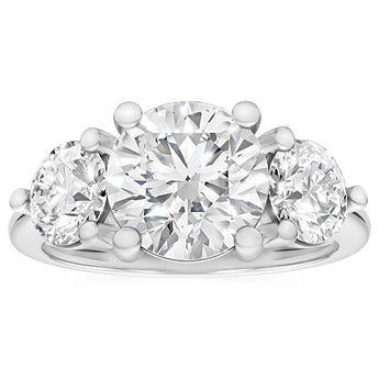 Luminesce Lab Grown 2.60 Carat Diamond Trilogy Ring in Sterling Silver