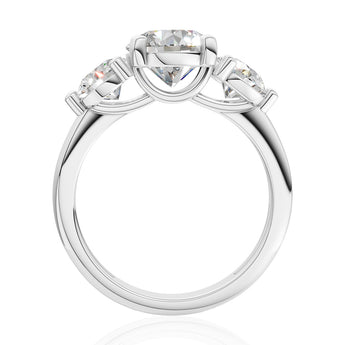 Luminesce Lab Grown 2.60 Carat Diamond Trilogy Ring in Sterling Silver