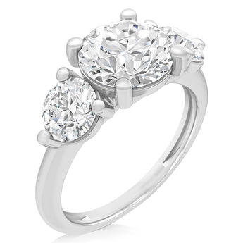 Luminesce Lab Grown 2.60 Carat Diamond Trilogy Ring in Sterling Silver