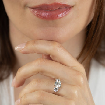 Luminesce Lab Grown 2.60 Carat Diamond Trilogy Ring in Sterling Silver