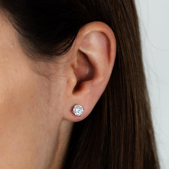 Luminesce Lab Grown 2 Carat Diamond Solitaire Stud Earrings in Sterling Silver