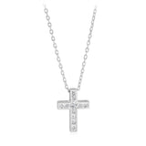 Luminesce Lab Grown 1/4 Carat Diamond Cross Pendant in Sterling Silver on Chain