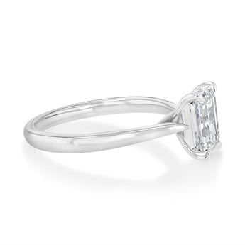 Luminesce Lab Grown 1.50 Carat Diamond Emerald Solitaire Ring in Sterling Silver