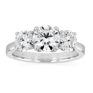 Luminesce Lab Grown 2 Carat Diamond Trilogy Ring in Sterling Silver