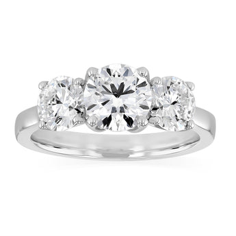 Luminesce Lab Grown 2 Carat Diamond Trilogy Ring in Sterling Silver