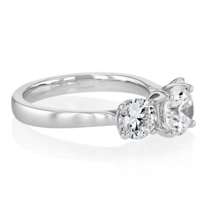 Luminesce Lab Grown 2 Carat Diamond Trilogy Ring in Sterling Silver