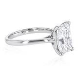 Luminesce Lab Grown 3 Carat Diamond Radiant Solitaire Ring in Sterling Silver