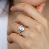 Luminesce Lab Grown 3 Carat Diamond Radiant Solitaire Ring in Sterling Silver
