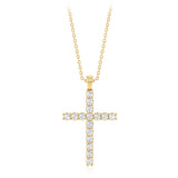 Luminesce Lab Grown 1 Carat Cross Pendant in 9ct Yellow Gold