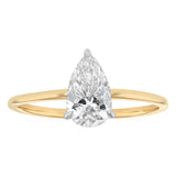 Luminesce Lab Grown 1 Carat Pear Diamond Solitaire Ring in 9ct Yellow Gold