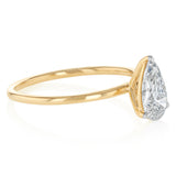Luminesce Lab Grown 1 Carat Pear Diamond Solitaire Ring in 9ct Yellow Gold