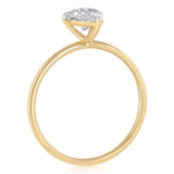 Luminesce Lab Grown 1 Carat Pear Diamond Solitaire Ring in 9ct Yellow Gold