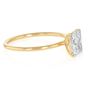 Luminesce Lab Grown 1 Carat Diamond Radiant Cut Solitaire Ring in 9ct Yellow Gold