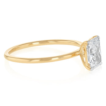 Luminesce Lab Grown 1 Carat Emerald Diamond Solitaire Ring in 9ct Yellow Gold