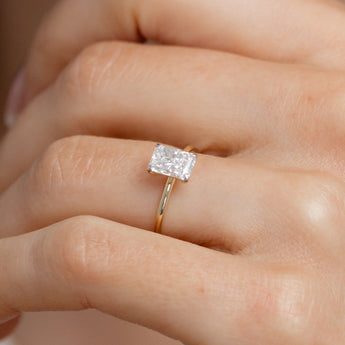 Luminesce Lab Grown 1 Carat Diamond Radiant Cut Solitaire Ring in 9ct Yellow Gold