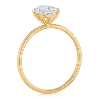 Luminesce Lab Grown 1 Carat Marquise Diamond Solitaire Ring in 9ct Yellow Gold