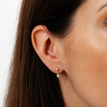 Luminesce Lab Grown 1/10 Carat Diamond Drop Earrings in Gold Plated Silver