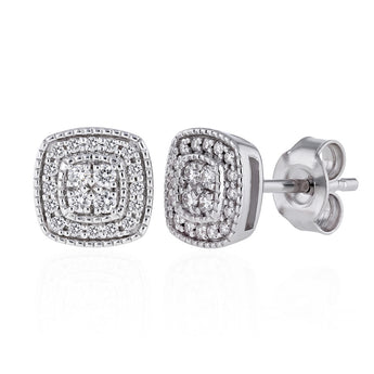 Luminesce Lab Grown 1/10 Carat Diamond Stud Earrings in Sterling Silver