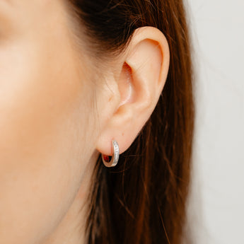 Luminesce Lab Grown 1/10 Carat Diamond Hoop Earrings in Sterling Silver