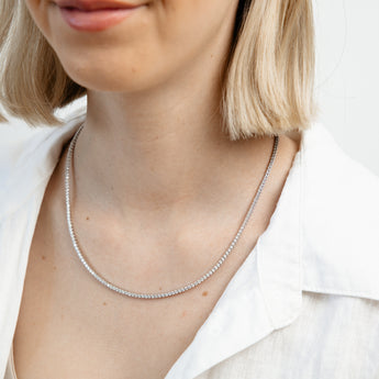 Luminesce Lab Grown 6 Carat Diamond Tennis Necklace in 9ct White Gold