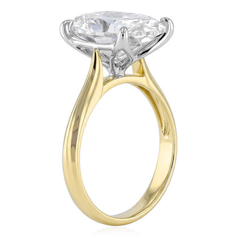 Luminesce Lab Grown 5 Carat Oval Diamond Solitaire Ring in 9ct Yellow Gold