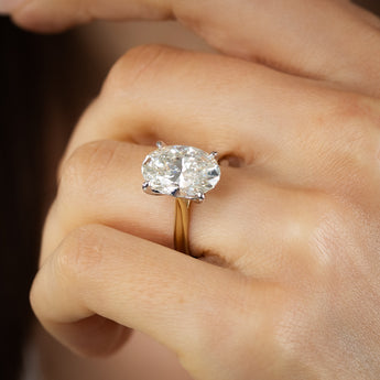 Luminesce Lab Grown 5 Carat Oval Diamond Solitaire Ring in 9ct Yellow Gold