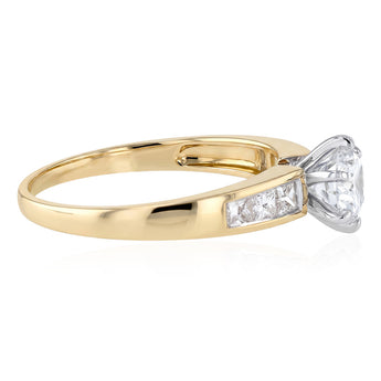 Luminesce Lab Grown 1.5 Carat Diamond Ring with 1 Carat Centre Diamond in 9ct Yellow Gold