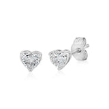 Luminesce Lab Grown 1/3 Carat Heart Diamond Stud Earrings in 9ct White Gold