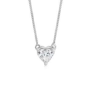 Luminesce Lab Grown 1/3 Carat Heart Diamond Pendant on 45cm Chain in 9ct White Gold